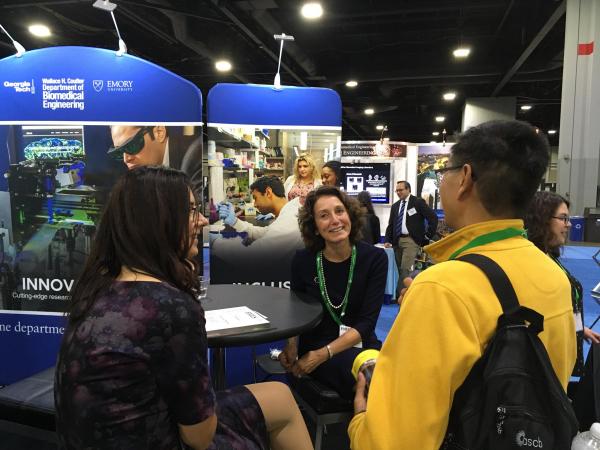 Coulter Department Chair Susan Margulies promotes the BME program during BMES at the World Congress Center.