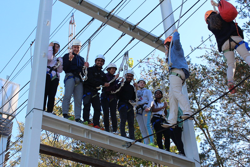 Real Team Building - 3 stories up on Challenge Course