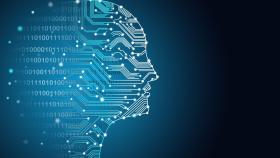 Image of a human silhouette outlined with digital network lines representing artificial intelligence