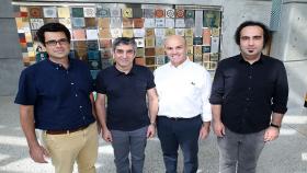 The research team includes (left to right), Costas Arvanitis, Levent Degertekin, Massimo Ruzzene, and Alper Erturk.