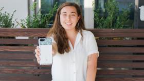 Fourth-year biomedical engineering undergraduate Sammie Hasen with BCase, a storage solution for birth control or other multi-pill packs that attaches to a smartphone. BCase was one of six finalists in the 2021 InVenture Prize. (Photo Courtesy: Sammie Hasen)