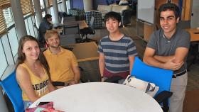 FOCUS tutors, left to right: Gloria Bowen, Daniel McNavish, Jimmy Zhou and Nima Mikail.