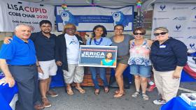 Jerica Richardson, surrounded by supporters, officially began her campaign in June 2019.