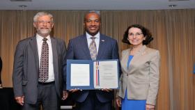 May with John Holdren, Assistant to the President for Science and Technology, and Director of the White House Office of Science and Technology Policy; and France A. Córdova, Director of the National Science Foundation.