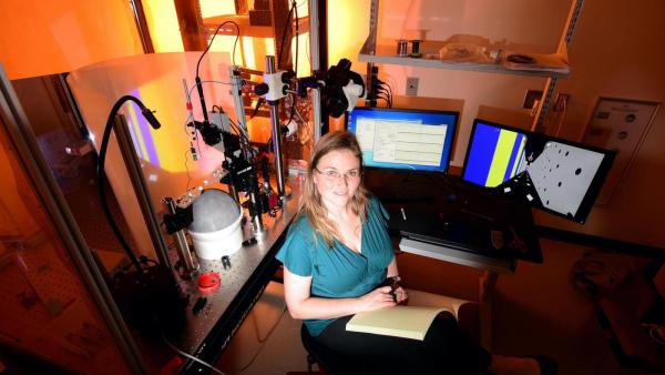 Annabelle Singer, assistant professor in the Wallace H. Coulter Department of Biomedical Engineering. Photo by Gary Meek.