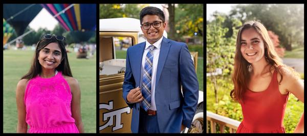 Storytellers: BMED 4000 students (L-R) Shae Padiyar, Atharva Deshmukh, and Brady Bove.