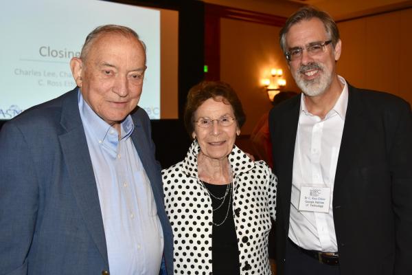 C. Ross Ethier, friend, colleague, and interim BME chair, presented the ASME medal of honor to Bob Nerem. Nerem's wife, Marilyn, also attended.