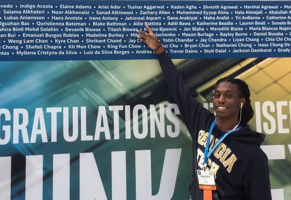 Jahizreal Aquart is more than a face in the crowd. He took a third place prize in the Intel International Science Fair in Los Angeles.