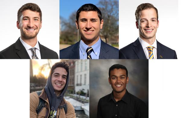 The winning members of the Medlynk team included: (top row) Mike Adamo (BME), Brandon D’arienzo (ME), Maximilian Hollister (BME), (bottom row) Sebastian Hollister (CS), and Akash Moozhayil (ME).