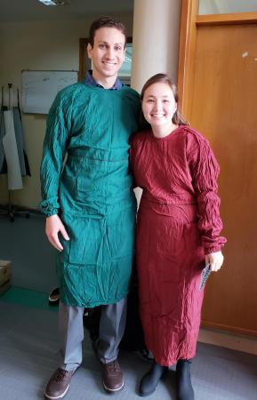 Yahia Ali and Elizabeth Kappler don scrubs in an Ethiopian hospital.