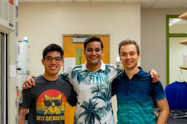 Ethos Medical founders (from left to right): Cassidy Wang, Dev Mandavia, and Lucas Muller.