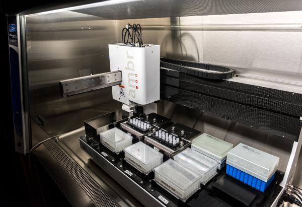 This small-scale bioreactor is the model for how cell manufacturing exists on the industrial scale. (Credit: Rob Felt, Georgia Tech)