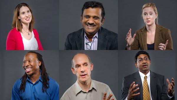 Top row, left to right: Melissa Kemp, Krish Roy, Susan Thomas. Bottom row, left to right: Manu Platt, M.G. Finn, Ravi Bellamkonda.