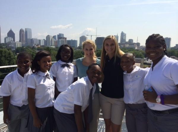 Tech students Emilee Roberts and Krissy Jeffares interned at Centennial Academy during summer 2014. They taught a group of sixth-graders using problem-based learning. The students also spent time on Tech's campus during the program.