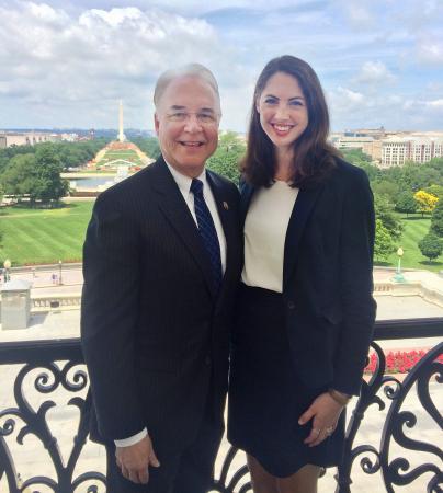 BME senior Taylor See (right) spent the summer as an intern in the office of U.S. Congressman Tom Price (left).